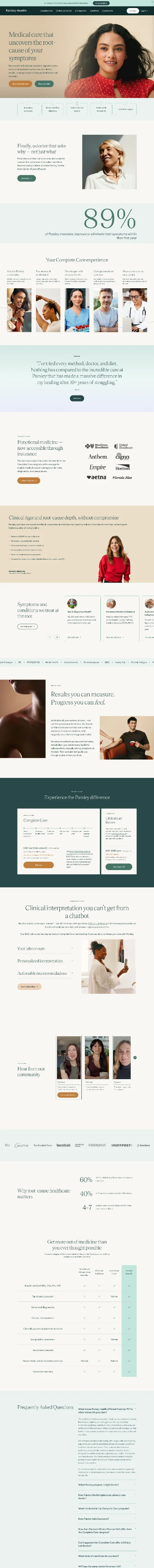 Parsley Health website design