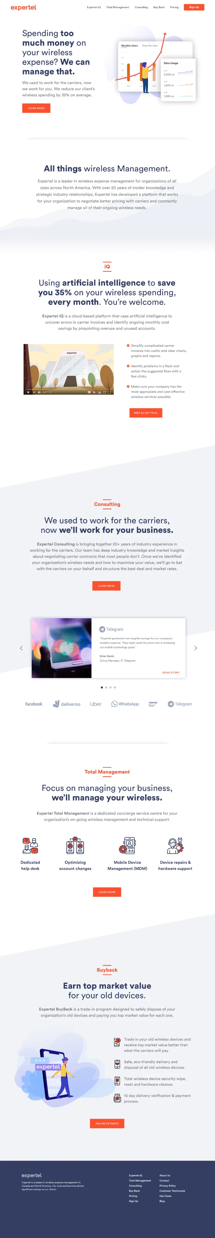 Expertel website design