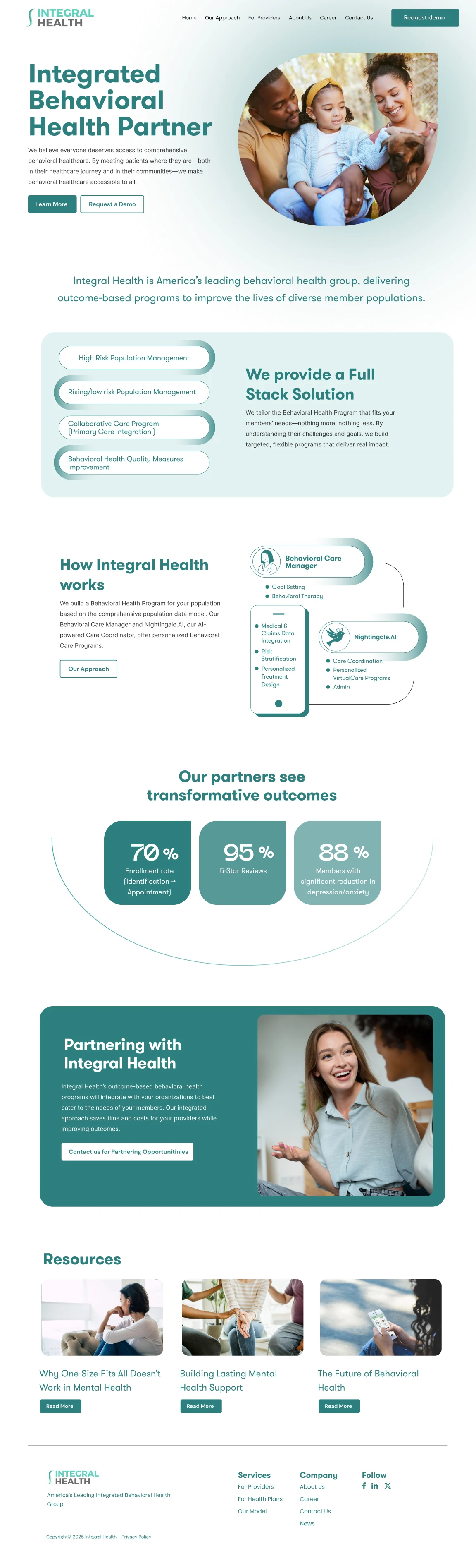 Integral Health website design