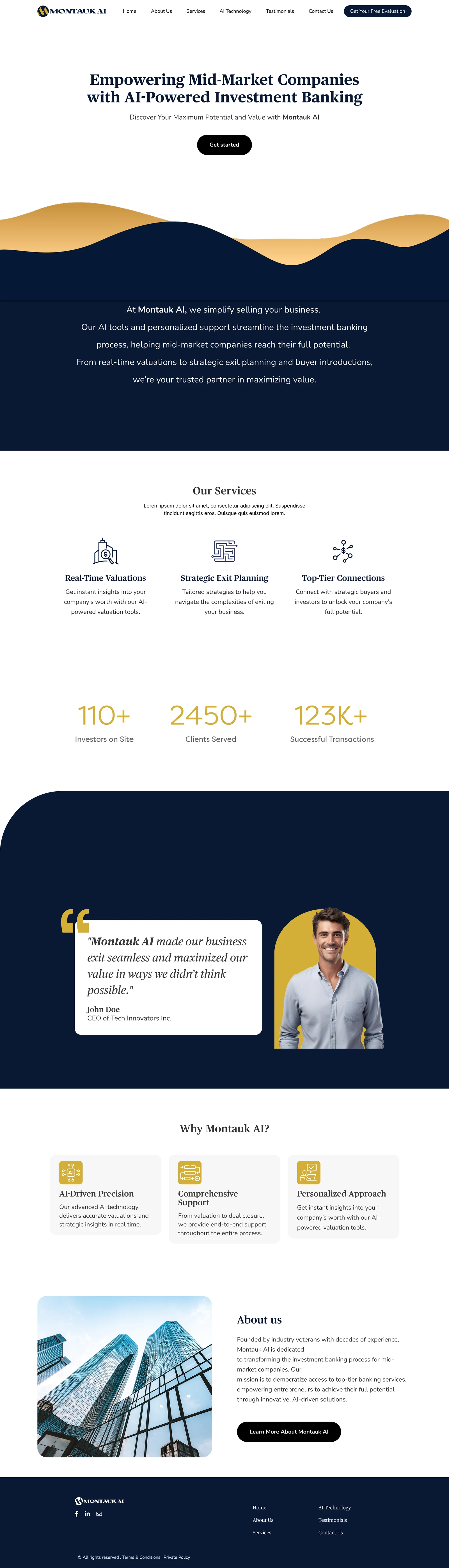 Montauk AI website design