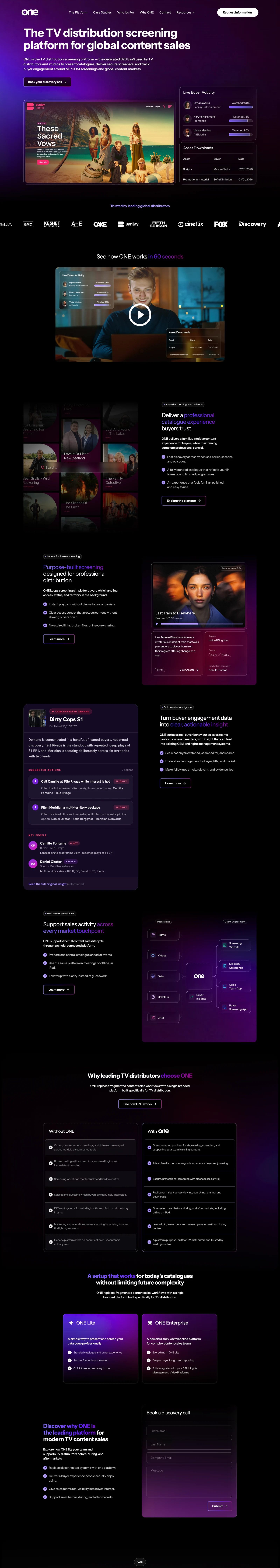 ONE website design