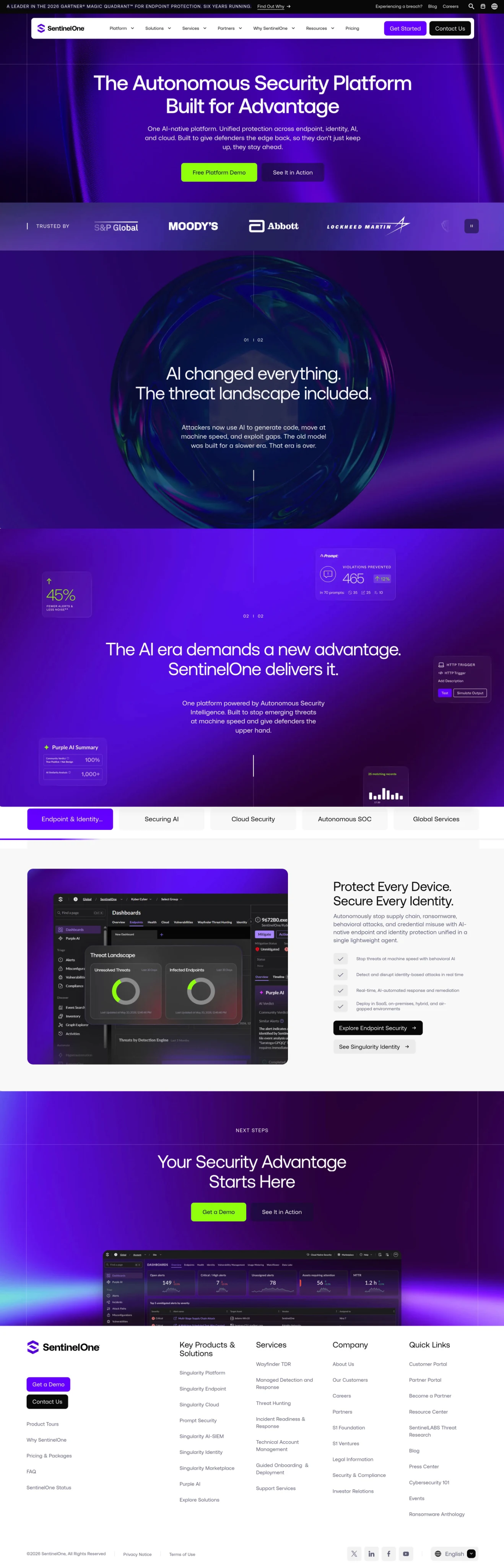 SentinelOne website design