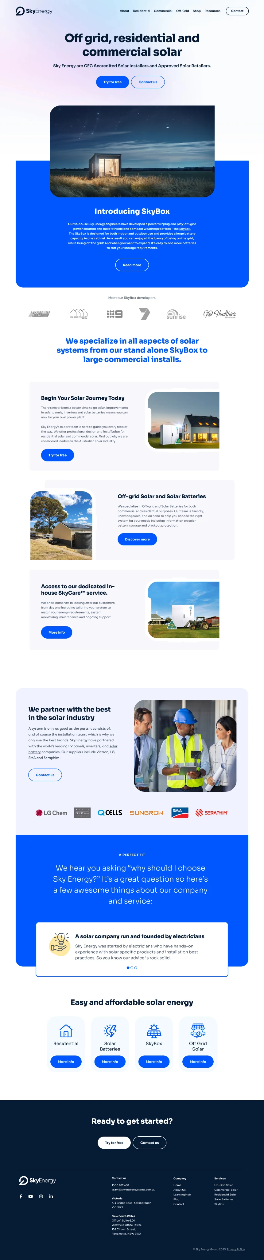 Sky Energy website design